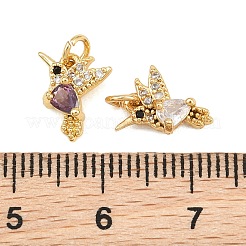 Brass Micro Pave Cubic Zirconia Charms&nbsp;KK-Q085-06G