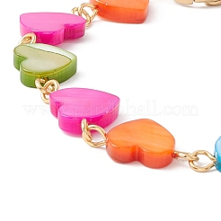Natural Shell Link Chain Bracelet&nbsp;BJEW-C015-22G