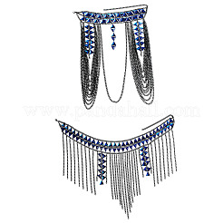 Royal Blue Rhombus Acrylic Alloy Layered Tassel Sexy Suit Body Chains for Bikini&nbsp;FS-WG04712-01