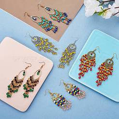 5Pair 5 Style Horse Eye & Ring Chandelier Earrings&nbsp;EJEW-SW00008