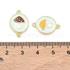 Autumn Brass Enamel Mushroom Links Connector Charms&nbsp;KK-K417-03C-G
