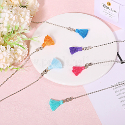 Polycotton Tassel Charms Ceiling Fan Pull Chain Extenders&nbsp;HJEW-GL00013