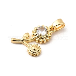 Brass Micro Pave Cubic Zirconia Pendants&nbsp;KK-D408-09KCG