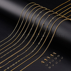 DIY Brass & Stainless Steel Chain Bracelets/ Necklaces Making Kits&nbsp;DIY-GA0008-16