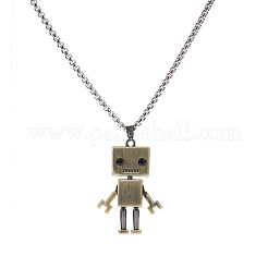 Alloy Robot Pendant 201 Stainless Steel Box Chain Necklaces&nbsp;FS-WG372FC-01