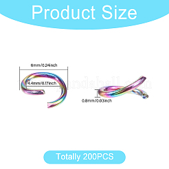 Ion Plating(IP) 304 Stainless Steel Open Jump Rings&nbsp;STAS-CA0002-21C