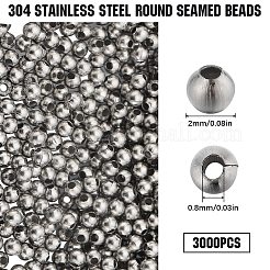 304 Stainless Steel Round Seamed Beads&nbsp;STAS-SC0006-95A