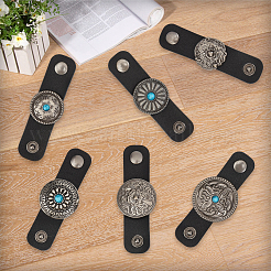 6Pcs 6 Styles PU Leather Leather Scarf Buckle Clips&nbsp;FIND-CY0001-87
