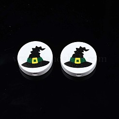 Halloween Printed Natural Wood Beads&nbsp;WOOD-T021-83