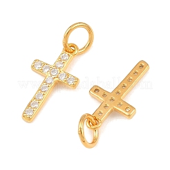 925 Sterling Silver Pave Clear Cubic Zirconia Cross Charms&nbsp;STER-A049-06G
