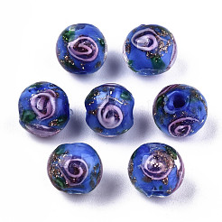 Handmade Gold Sand Lampwork Beads&nbsp;LAMP-S194-001C
