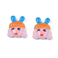Spray Painted Opaque Resin Cabochons&nbsp;CRES-S302-80