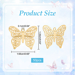 Rack Plating 201 Stainless Steel Filigree Pendants&nbsp;STAS-HY0001-32