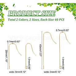 160Pcs 4 Style 316 Surgical Stainless Steel Earring Hooks&nbsp;STAS-UN0039-38