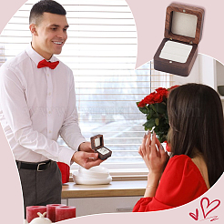 2-Slot Wooden Finger Ring Storage Boxes&nbsp;CON-WH0089-110A
