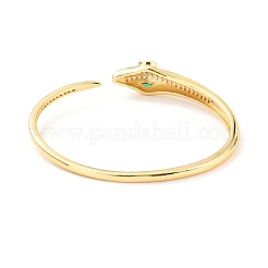 Bling Snake Cubic Zirconia Cuff Bangle&nbsp;BJEW-D448-01G-RS
