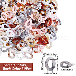 240Pcs 8 Colors Opaque & Transparent Acrylic Quick Link Connectors&nbsp;OACR-SP0002-21A