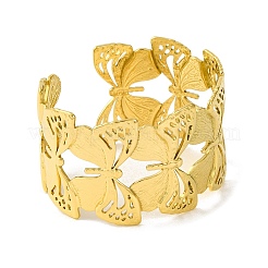 Ion Plating(IP) Butterfly 304 Stainless Steel Bangles for Women&nbsp;BJEW-B104-04G
