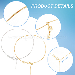 10Pcs 2 Colors Brass Box Chains Slider Bracelet Making&nbsp;KK-BC0013-29