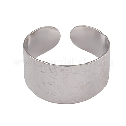 Non-Tarnish 304 Stainless Steel Textured Open Cuff Rings for Women&nbsp;RJEW-G285-67P