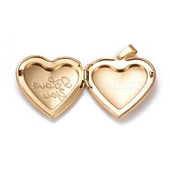 Valentine's Day Ion Plating(IP) 304 Stainless Steel Locket Pendants&nbsp;STAS-K197-08G