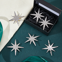 6Pcs Star Alloy Rhinestone Lapel Pins for Backpack Clothes&nbsp;JEWB-DC0001-39P