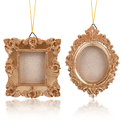 2 Sets 2 Styles Vintage Resin Hanging Photo Frame&nbsp;RESI-SP0001-21B-01