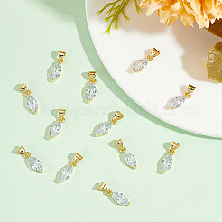12PCS Brass Cubic Zirconia Charms&nbsp;KK-BC0012-84