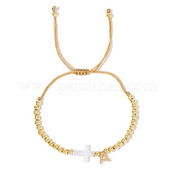 Brass Round Bead Braided Bead Bracelets&nbsp;VB3830-1
