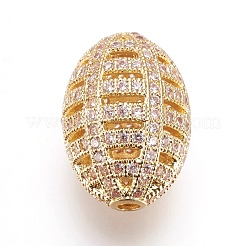 Brass Micro Pave Cubic Zirconia Beads&nbsp;ZIRC-F090-02-A