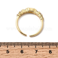 Brass with Cubic Zirconia Cuff Rings for Women&nbsp;RJEW-B160-07A-G