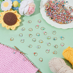 240Pcs 12 Colors ABS Plastic Imitation Pearl Locking Stitch Markers&nbsp;PALLOY-BC00007