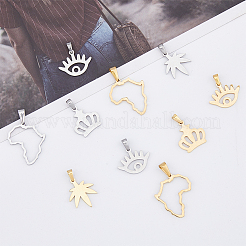 16Pcs 8 Style PVD Vacuum Plating 304 Stainless Steel Pendants&nbsp;STAS-DC0013-08