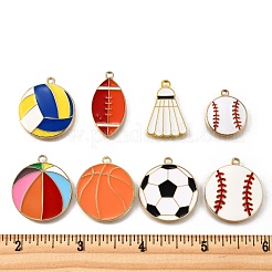 16Pcs 8 Styles Alloy Enamel Pendants&nbsp;ENAM-FP0002-34