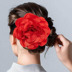Polyester Flower Brooches&nbsp;JEWB-WH0021-54B