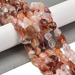 Natural Red Hematoid Quartz/Ferruginous Quartz Beads Strands&nbsp;G-P497-01E-54