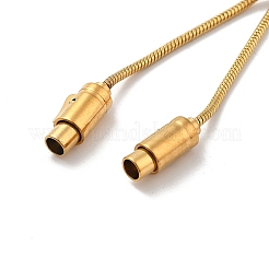 Adjustable 304 Stainless Steel Round Snake Chain Slider Bracelet Making&nbsp;STAS-V008-25G