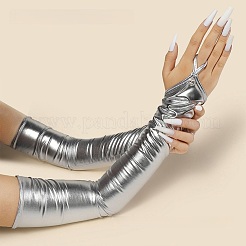 Women's Shiny Polyester Long Fingerless Gloves&nbsp;AJEW-CL0003-03A