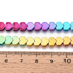 Rainbow Color Electroplate Non-magnetic Synthetic Hematite Beads Strands&nbsp;G-L489-E01