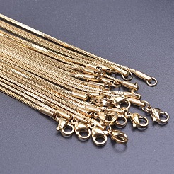 1.5mm 304 Stainless Steel Square Snake Chain Necklaces&nbsp;X-TW4888-1