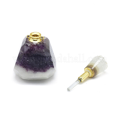 Faceted Natural Jade Openable Perfume Bottle Pendants&nbsp;G-E556-11H