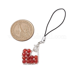 Natural Green Aventurine & Agate & White Jade Beads & Glass Seed Beads Mobile Straps&nbsp;HJEW-MZ00103