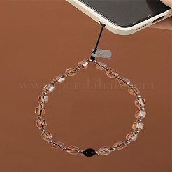 1Pc Stainless Steel & Glass Beads Mobile Straps&nbsp;AJEW-LP0005-91A