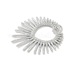 Brass Micro Pave Clear Cubic Zirconia Pendants&nbsp;KK-L254-04P