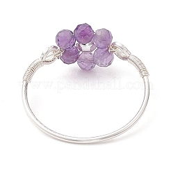 Flower Natural Gemstone Ring&nbsp;RJEW-JR00711-02