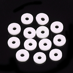 Flat Round Handmade Polymer Clay Bead Spacers&nbsp;X-CLAY-R067-3.0mm-16