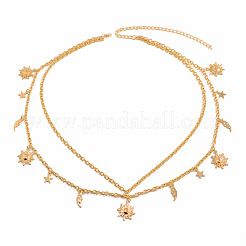 Alloy Moon Sun Star Double Layer Tassel Waist Chains&nbsp;WG6E939-01