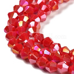 Opaque Solid Color Electroplate Glass Beads Strands&nbsp;GLAA-F029-P4mm-A02