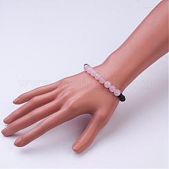 Natural Rose Quartz & Lava Rock Beaded Stretch Bracelets&nbsp;BJEW-JB02703-01