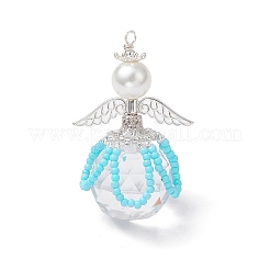 2Pcs 2 Styles Glass Seed Bead Pendants&nbsp;PALLOY-MZ00710-02